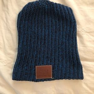 Love Your Melon beanie in royal blue and black